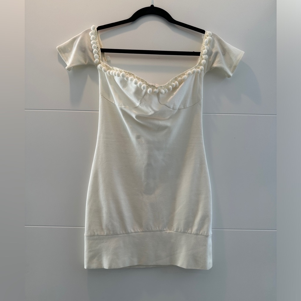For Love & Lemons White Off-Shoulder Bodycon Mini Dress XS - Picture 7 of 13